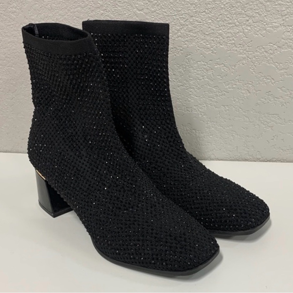 ANDIAMO Women’s Rhinestones Black Ankle Booties Size 11